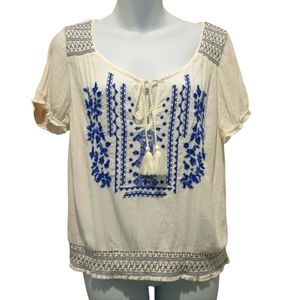 American Eagle Boho Short Sleeve Top, Size M